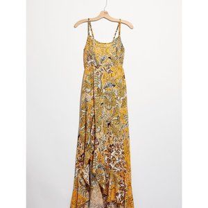 NWT Free People Forever Yours Smocked Slip / Gold